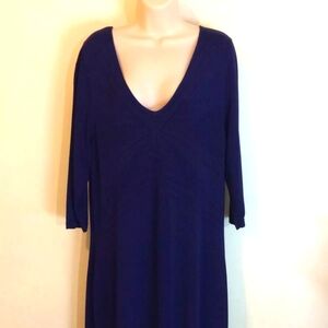 Lane Bryant Purple Knit V-Neck Dress